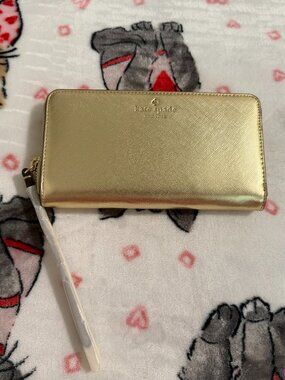 Kate Spade Gold Wristlet Wallet